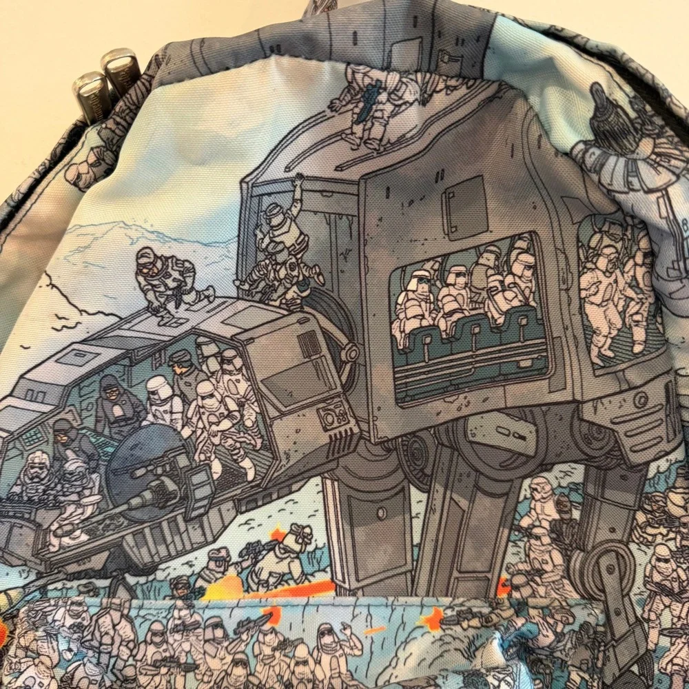Loungefly Star Wars Battle of Hoth AT-AT Snowtrooper Canvas Backpack Blue